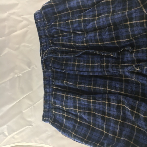 Stafford Sleepwear Blue Plaid Mens Flannel Pajamas - Picture 3 of 5